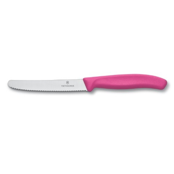 Victorinox Swiss Classic 4-1/2-Inch Utility Knife with Round Tip, Pink Handle