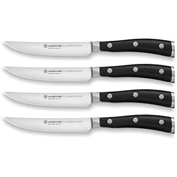 WÜSTHOF Classic IKON 4-Piece Knife Block Set, Black