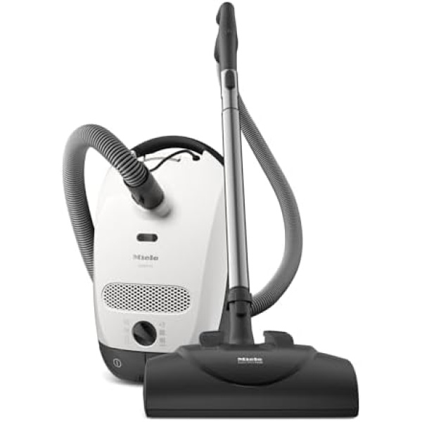 Miele Classic C1 Cat & Dog Bagged Canister Vacuum, Lotus White