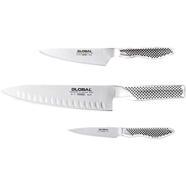 Global 3-piece Stainless Steel Knife Set