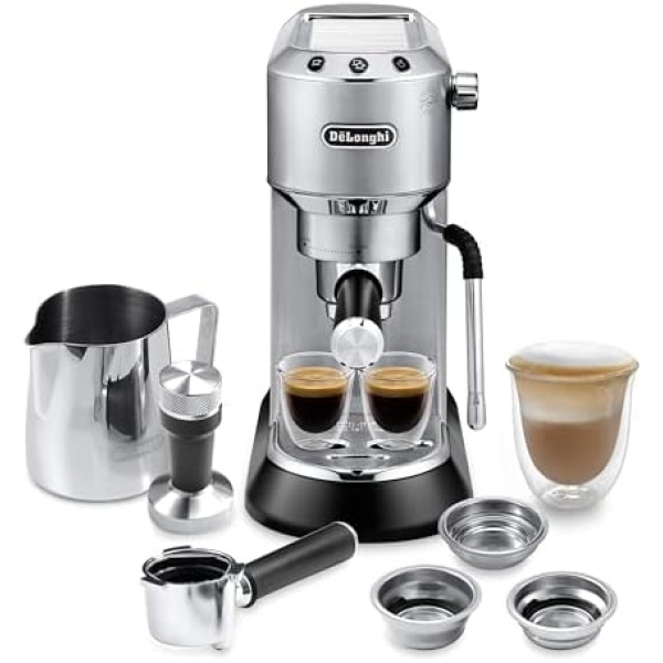De'Longhi Dedica Arte Espresso Machine with Manual Milk Frother for Espresso
