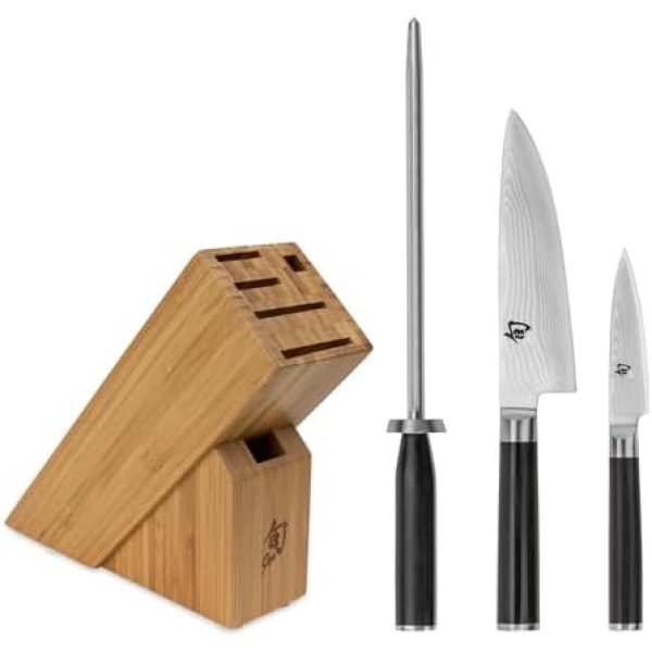 Shun Classic 4 Piece Slimline Block Set, Includes 6" Chef and 3.5" Paring