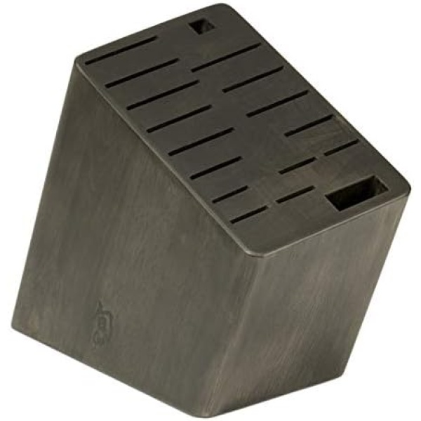 Shun Angled Knife Block, 17 Slot Wooden Knife Holder