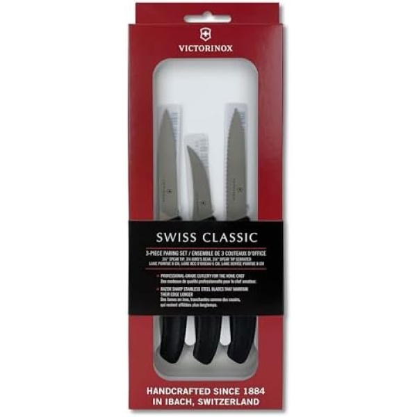 Victorinox Swiss Classic 3-Piece Paring Set, Black, 3-Inch